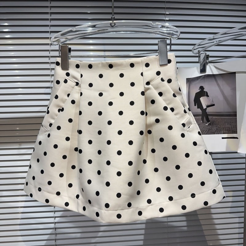 Faillite VEMAYS-Jupes trapèze taille haute pour femmes, patchwork, motif à pois, tempérament, décontracté, été, nouveau, 2023, WZ3499 2