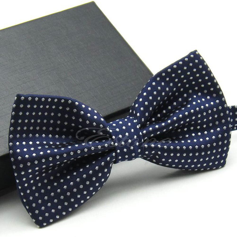 4XBE – nœud papillon classique ajustable pour homme, vêtement à la mode, smoking, à pois, pour fête de mariage 1