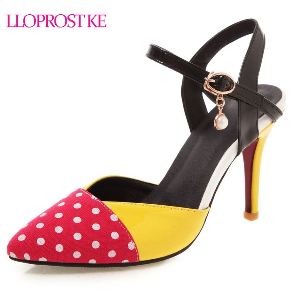 Lloprost Ke Sandales Femmes Pois Jaunes