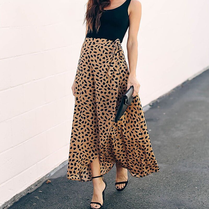 Jupe Maxi Pois Femme Taille Haute