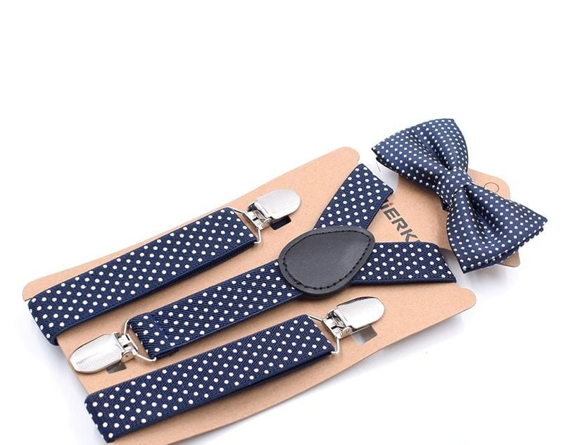 Ensemble de Bretelles artificiel astiques pour Garçons et Bol, Nministériels d Papillon de Mariage pour Enfants, Ceinture à Pois 1