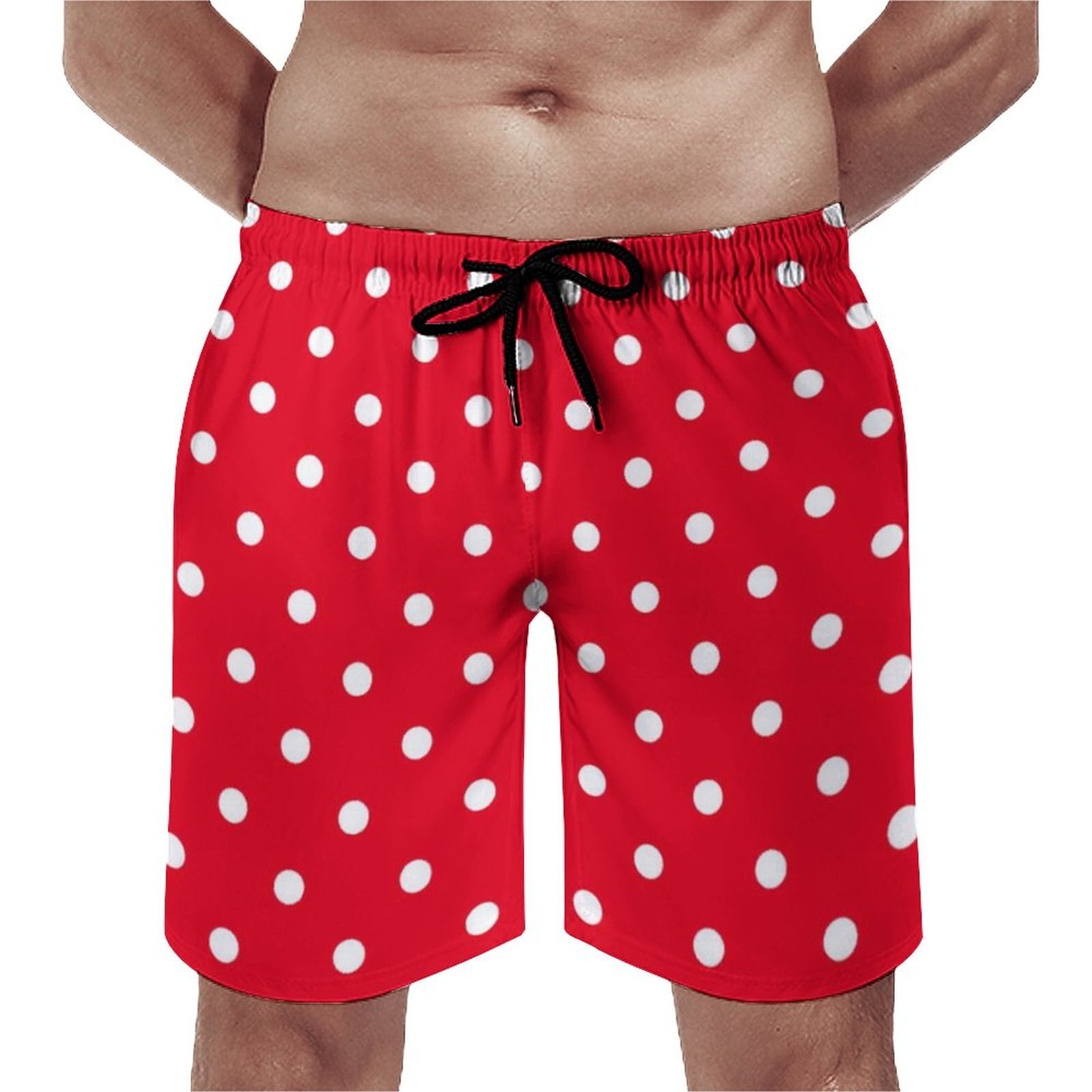 Short de plage rouge à pois blancs pour homme, maillot de bain confortable, taille 03/grande 1