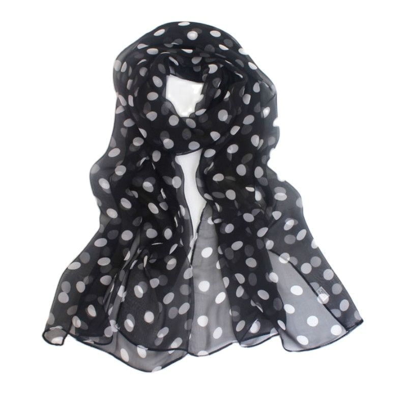 Longue écharpe de protection solaire en soie pour femme, 50x160cm, motifs à pois, styliste, imprimé, été 2