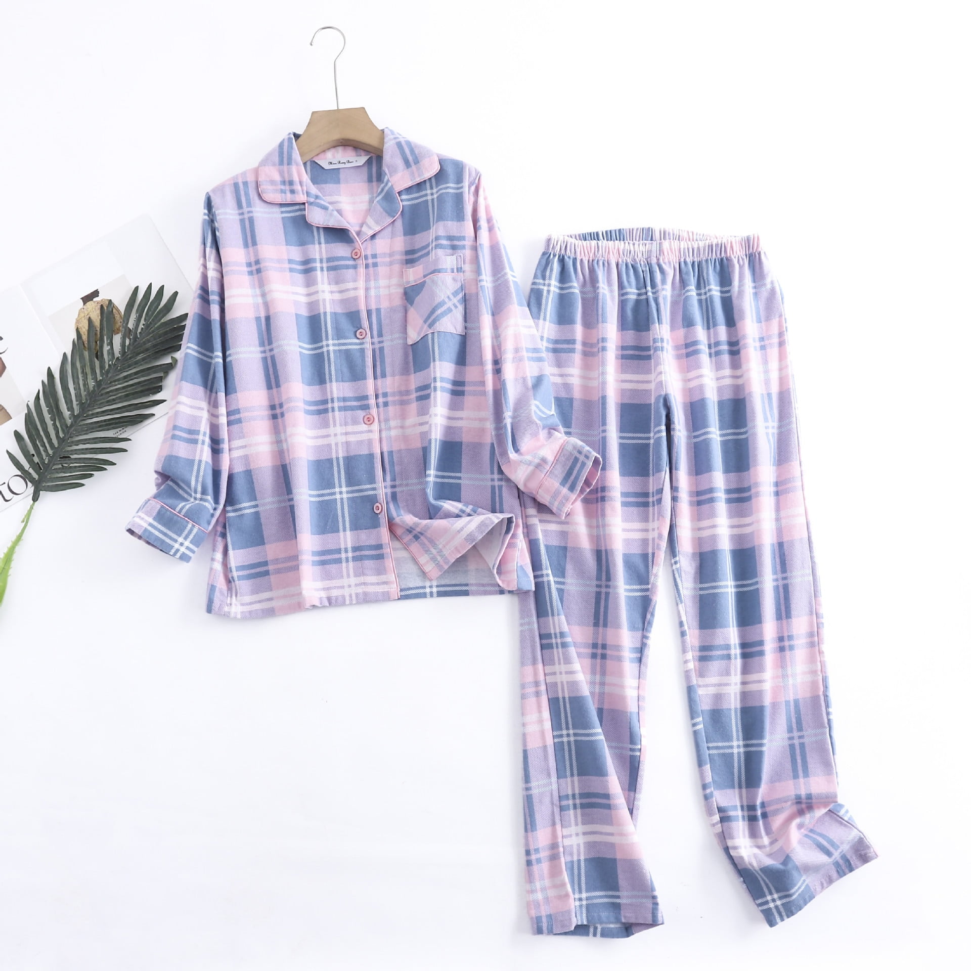 Pyjama imprimé à pois pour femmes, ensemble 2 pièces, manches longues, vêtements de nuit, printemps-automne 2