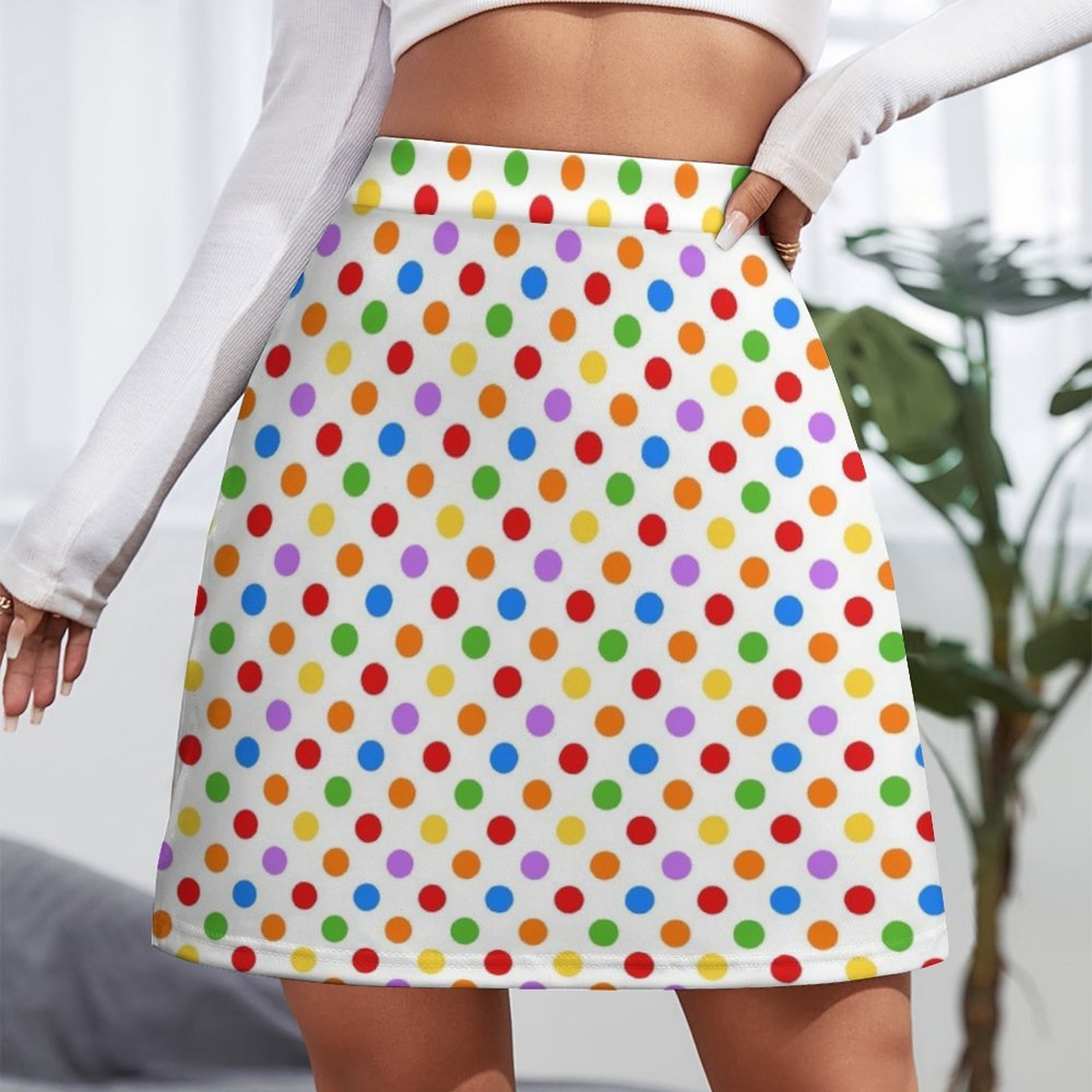Mini jupe arc-en-ciel à pois pour femmes, jupe sexy, vêtements d'été, 2023 2