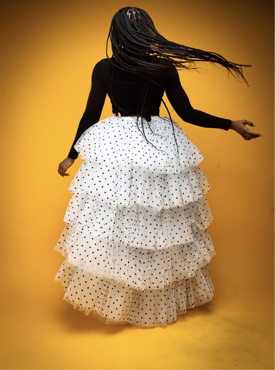 Jupe longue en tulle à pois pour femme, jupes Maix à plusieurs niveaux, tutu gonflé d'Halloween, grande taille 2