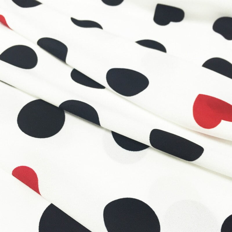 Tissu imprimé de marque à pois pour femmes, gril de type fleur, robes de vêtements, jupes au mètre, mode printemps et été 2