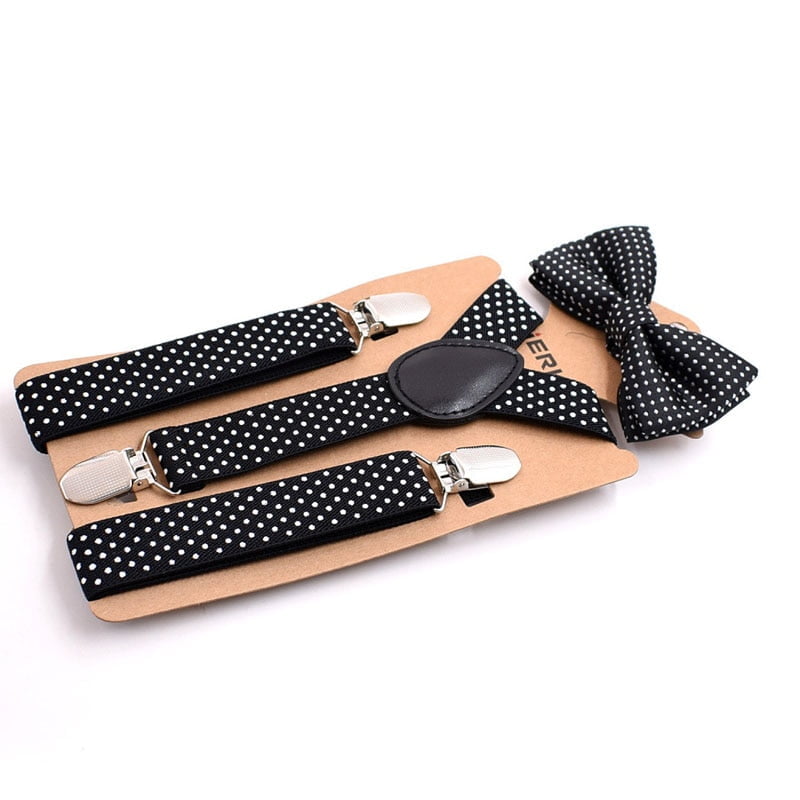 Ensemble de Bretelles artificiel astiques pour Garçons et Bol, Nministériels d Papillon de Mariage pour Enfants, Ceinture à Pois 2