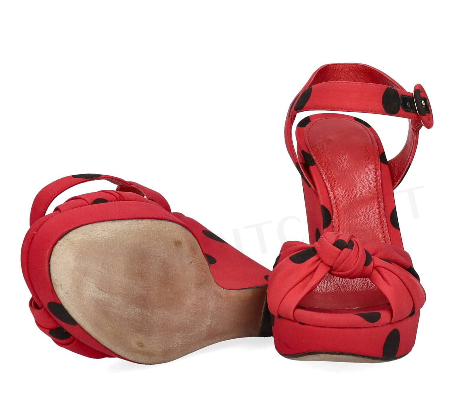 Sandales à talons compensés en daim rouge et noir pour femmes, chaussures à plateforme, bouche de poisson ouverte, rinçage, mode 2