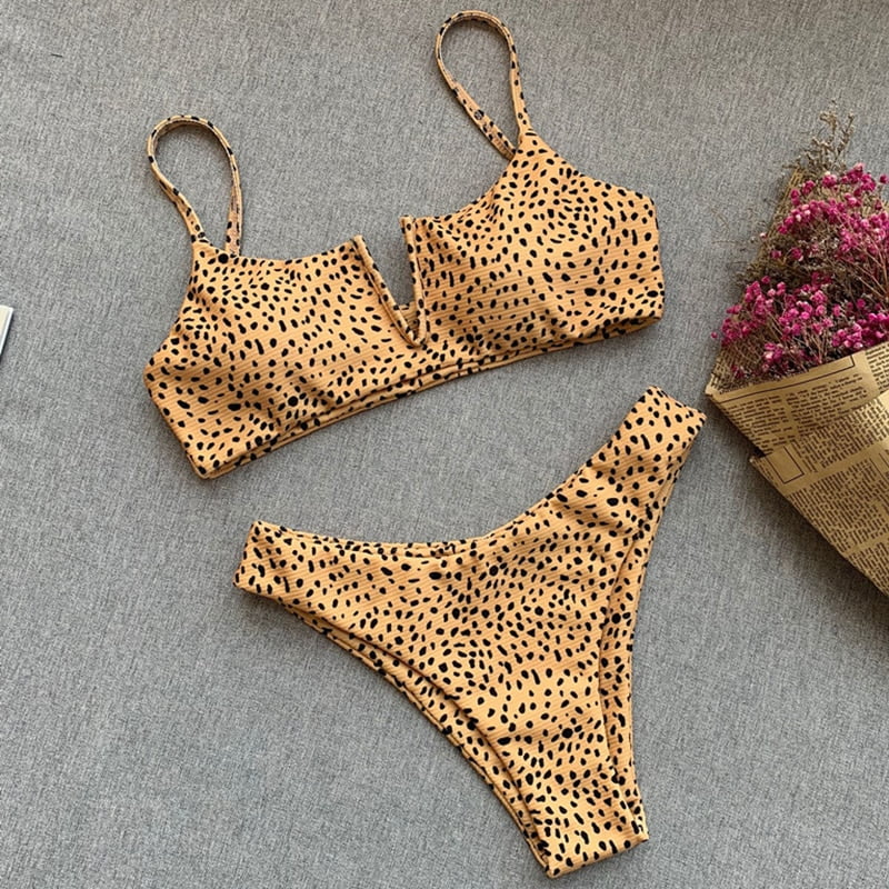 Bikini à armatures à pois pour femmes, maillot de bain échancré, maillot de bain 600 deau, ensemble de bikini brésilien, sexy, costume solide, nouveau, 2022 2