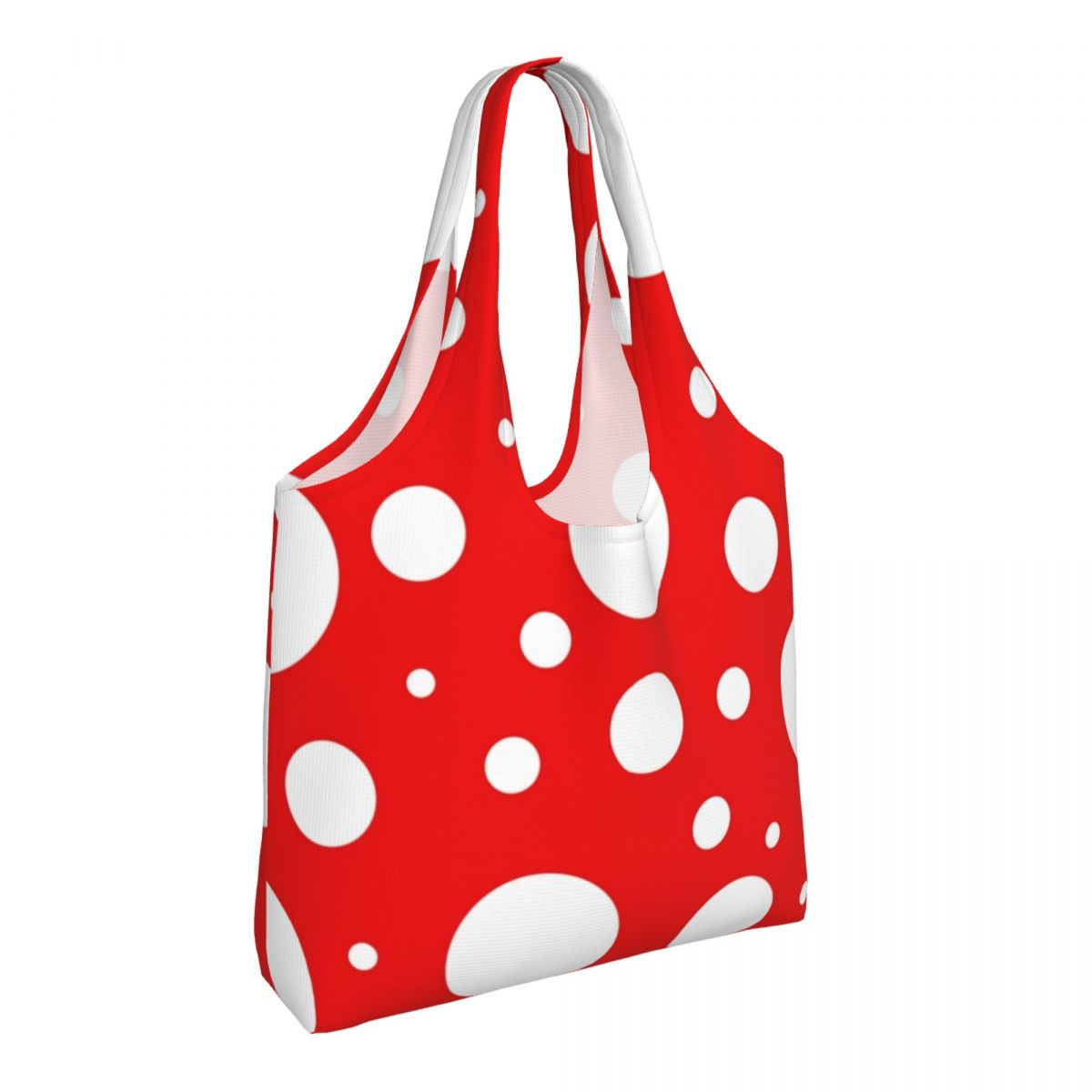ARED-Sac à provisions à pois blancs, inspiré de Kusama Yayoi, sac à main de voyage en polyester réutilisable, sacs à la mode pour étudiants 2