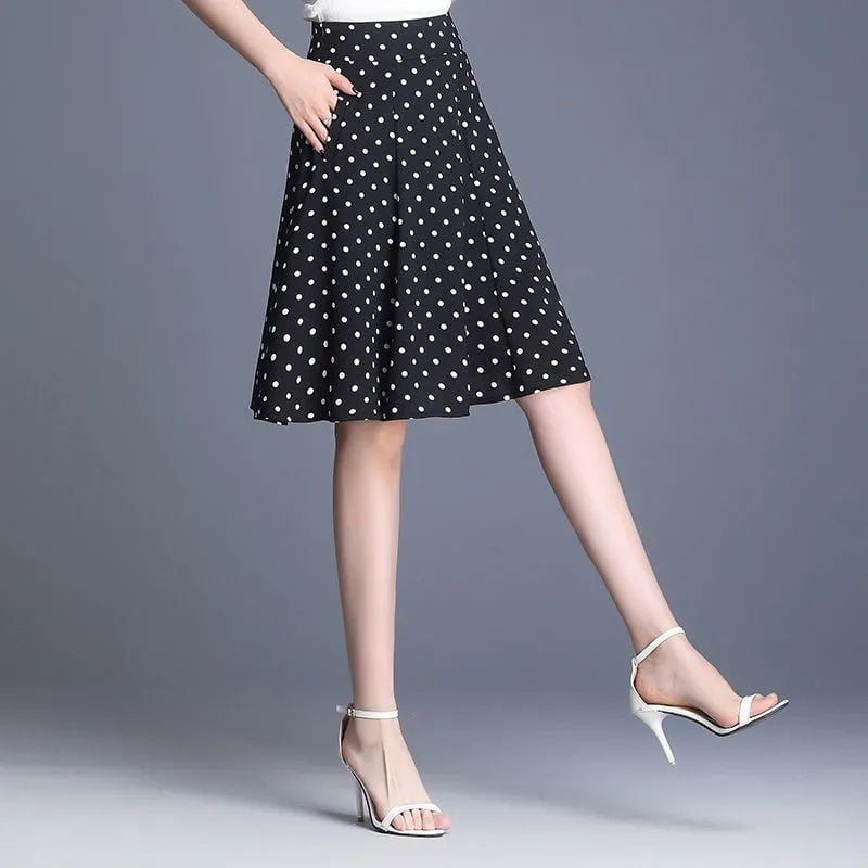 Mini jupe imprimée à pois pour femme, vêtement d'été ample, taille haute, mode Patchwork, tout-assorti 2