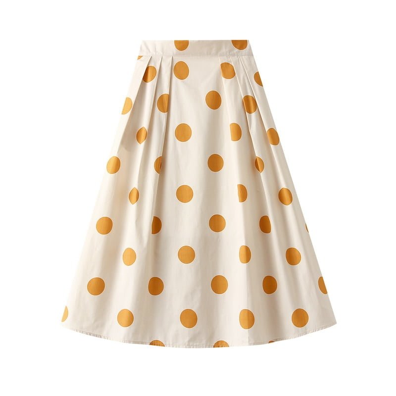 Jupe trapèze à pois contrastés pour femmes, fermeture éclair latérale, couleur, Style coréen, taille haute, Slim, en coton, printemps été, 2023 2