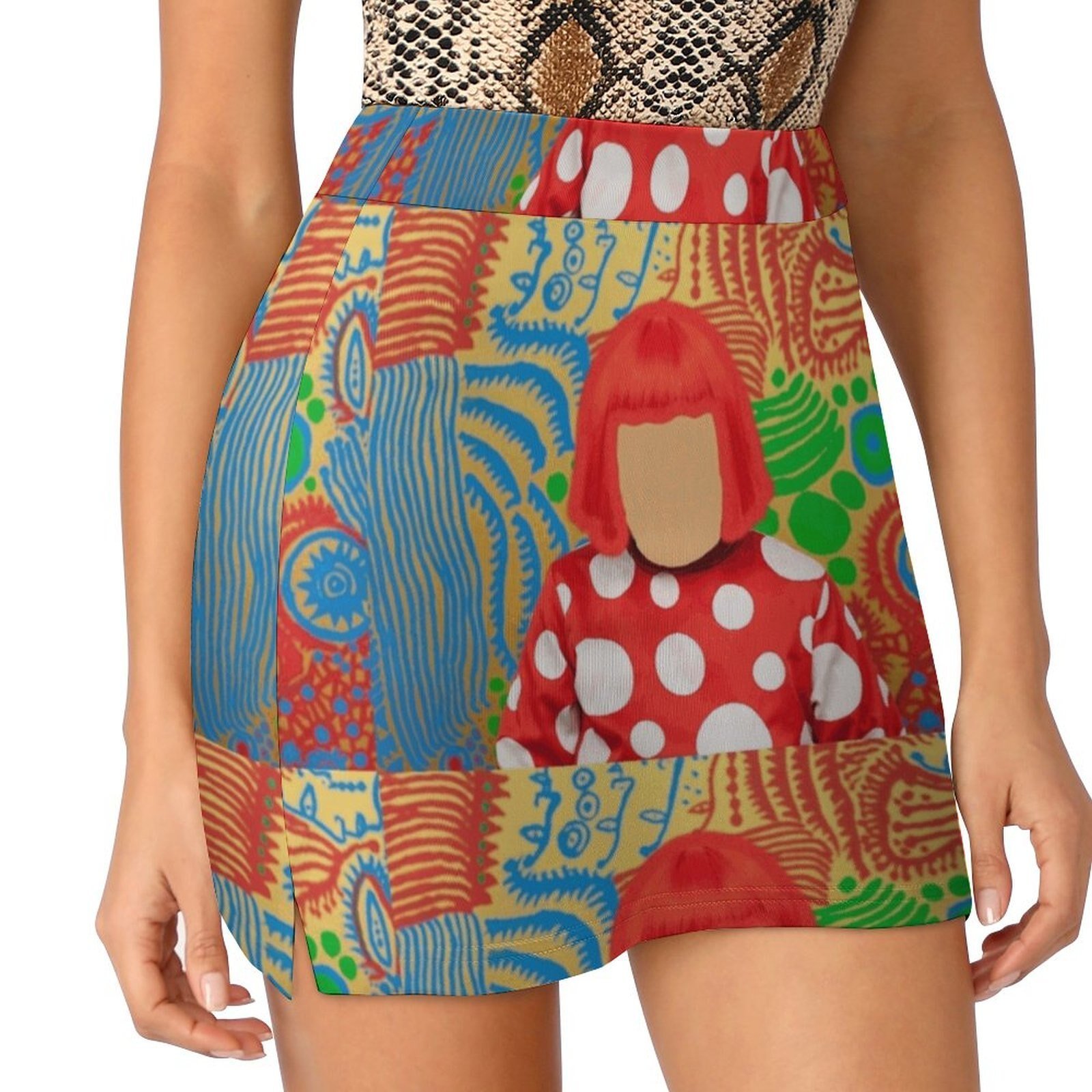 Yayoi – jupe-pantalon résistante pour femmes, Visage sans Visage, points rouges, à pois, mode coréenne, tenue d'été légère 2