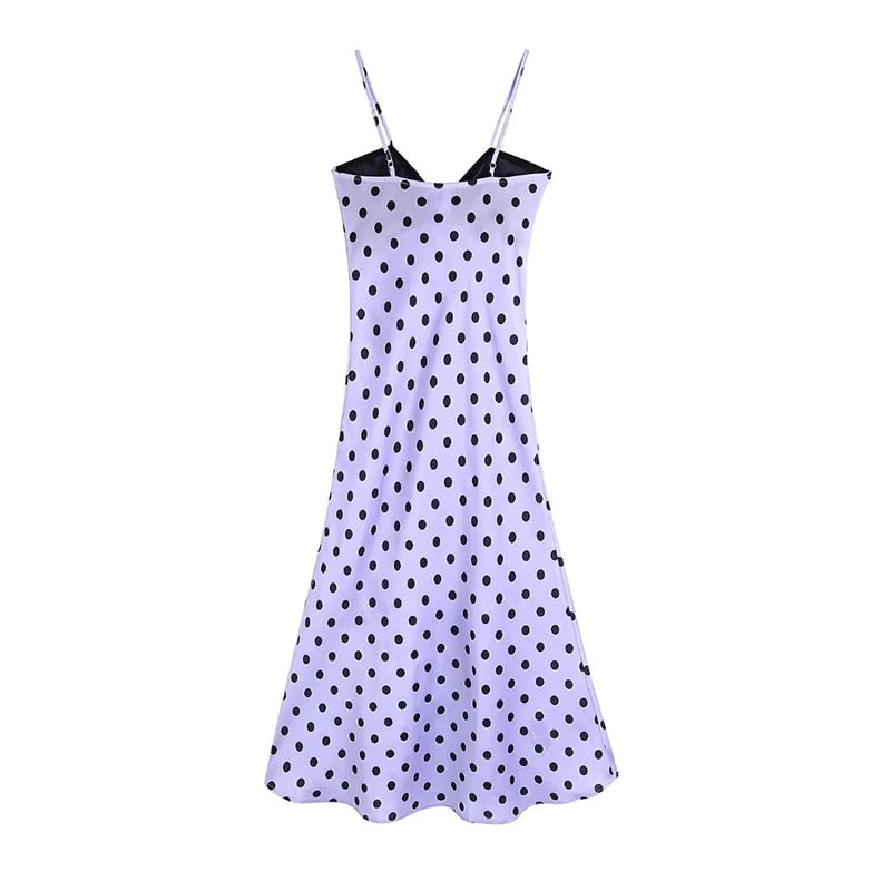 YENKYE-Robe trapèze mi-longue à pois pour femmes, vintage, sexy, col en fibre V, été, 2023 2