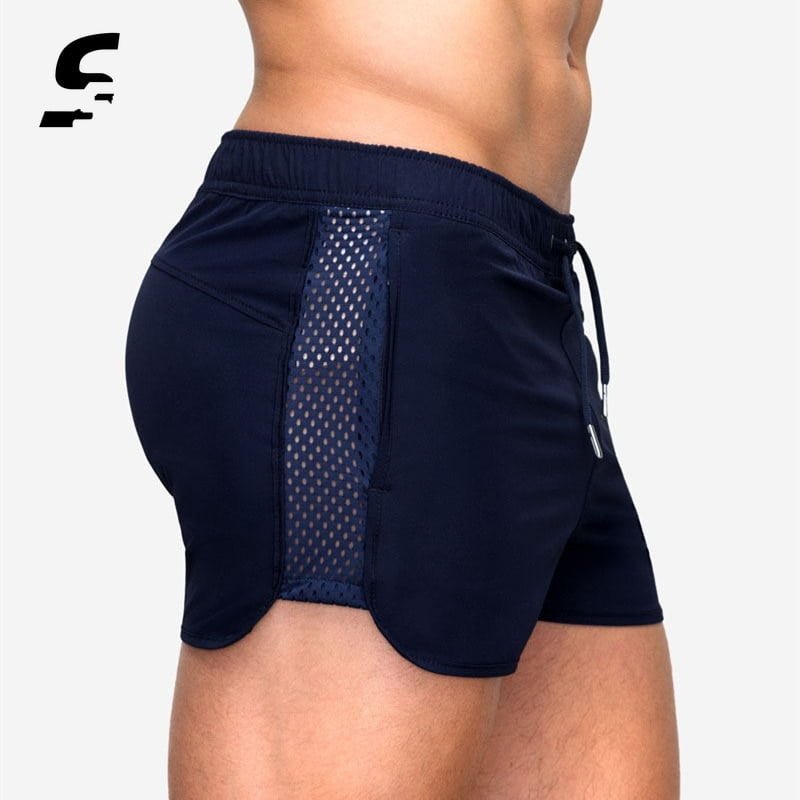 Shorts de course en maille extensible pour hommes, Shorts de Fitness, de Jogging, d'entraînement, de Gym, avec poches, vêtements de sport en plein air, d'été à séchage rapide 1