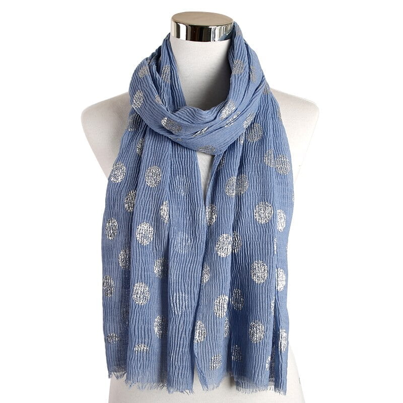 FOXMOTHER-Foulard Hijab froissé à pois pour femme, rose, orange, jaune, châle rond, nouvelle collection 2