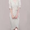 Robe de soirée élégante pour femme, col en V, manches mi-bouffantes, taille haute, ligne, nœud décoratif, pois, tempérament, été, 2022 1