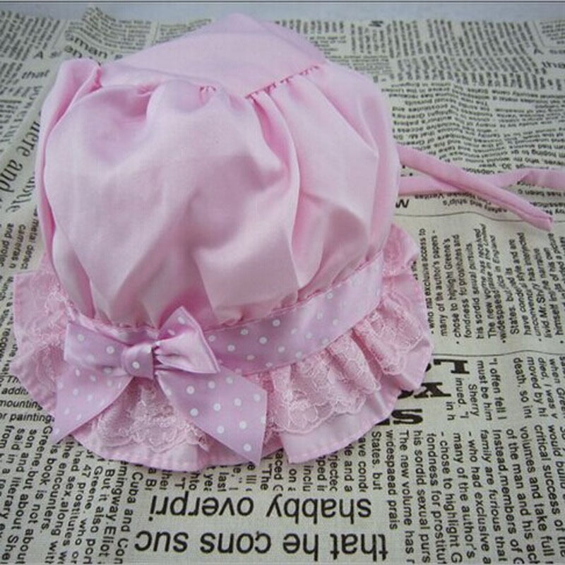 Bonnet à pois pour nouveau-né fille et garçon de 2 à 12 mois, casquette à capuche avec nœud papillon, chapeau pour enfants, accessoires photo, été, nouveau, 2022 2