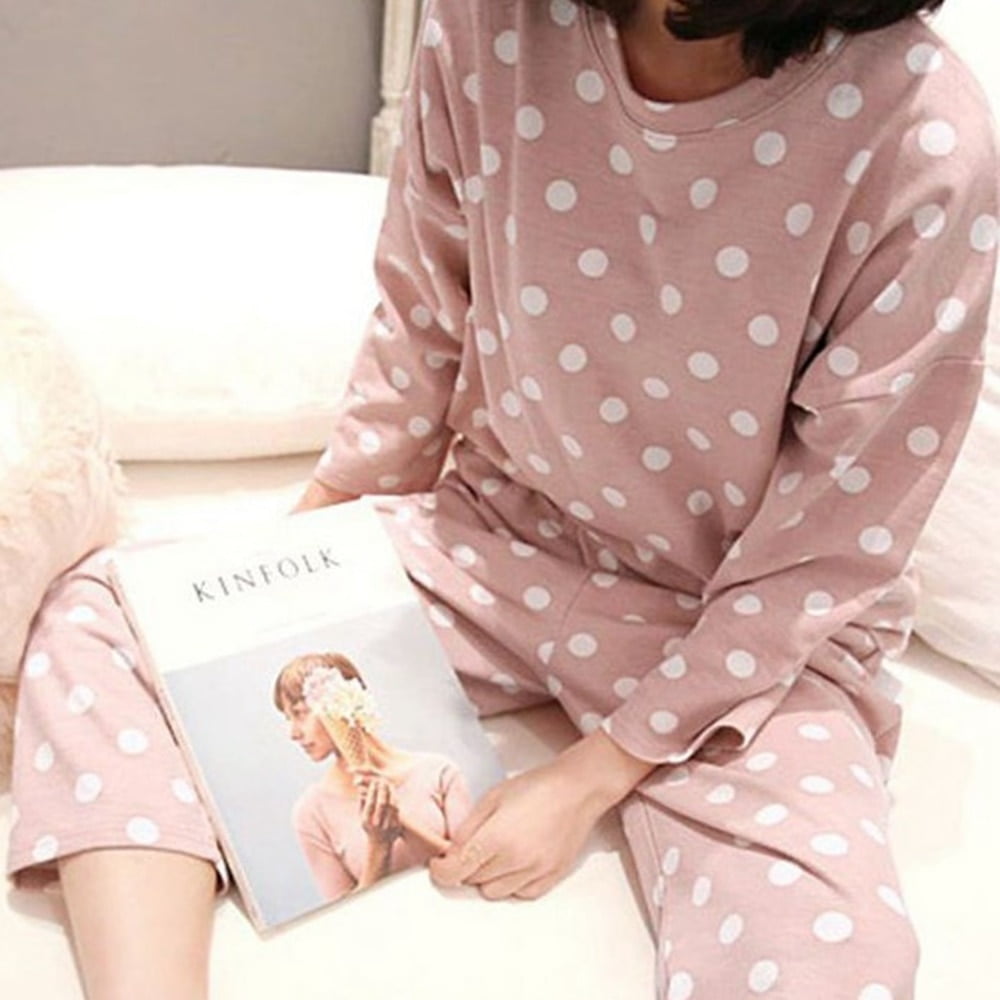 Pantalon à manches longues, rose à pois, printemps automne 2