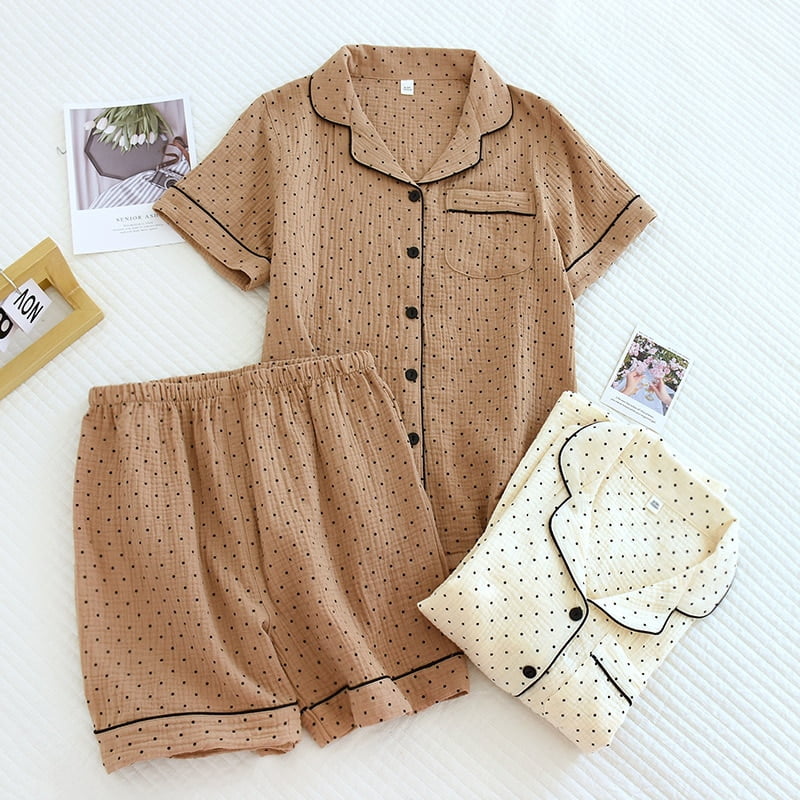 Pyjama Crêpe Coton Femmes Confort Grande Taille