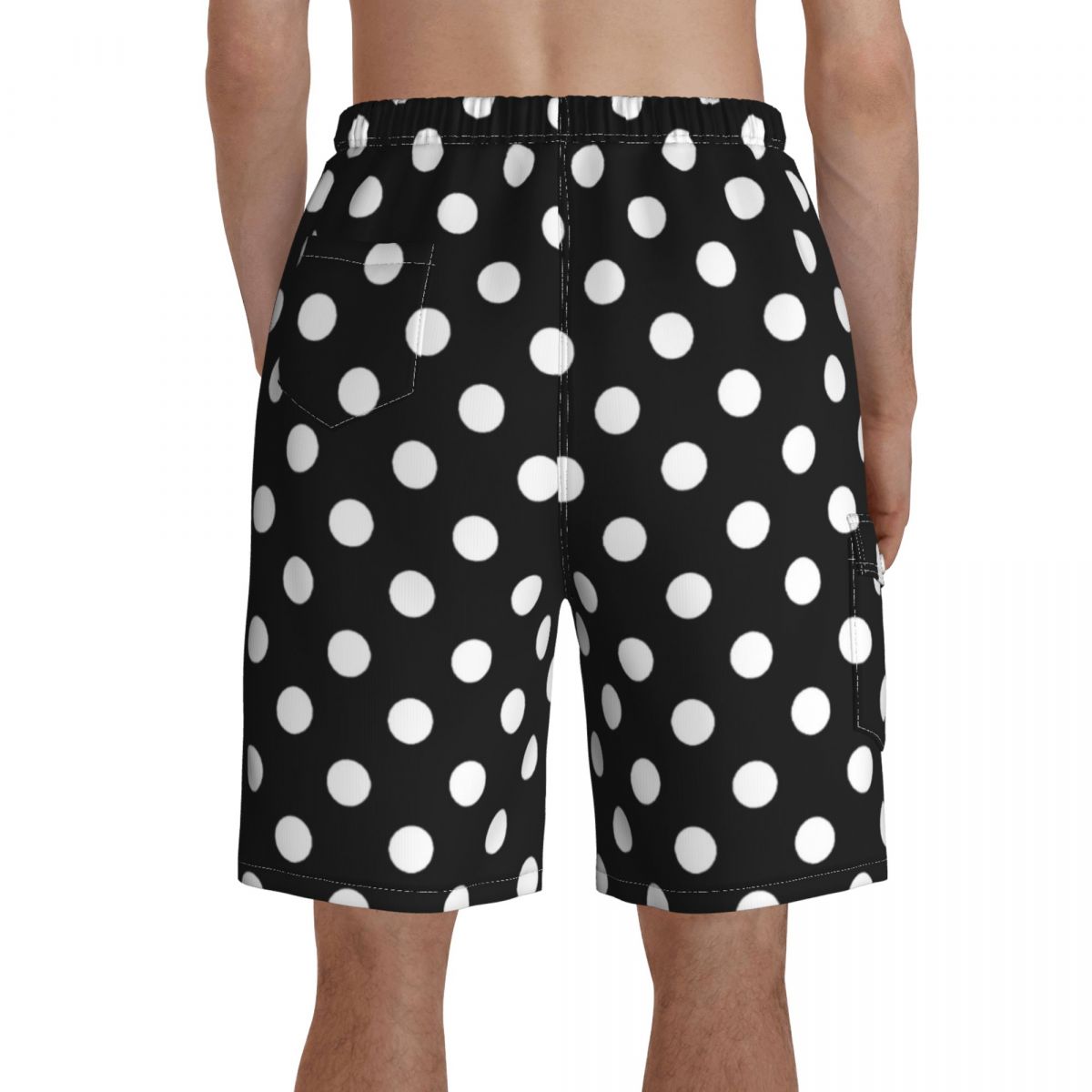 Short de planche imprimé à pois noirs et blancs pour hommes, pantalons courts de planche confortables, maillot de bain imprimé, cadeau d'art moderne 2