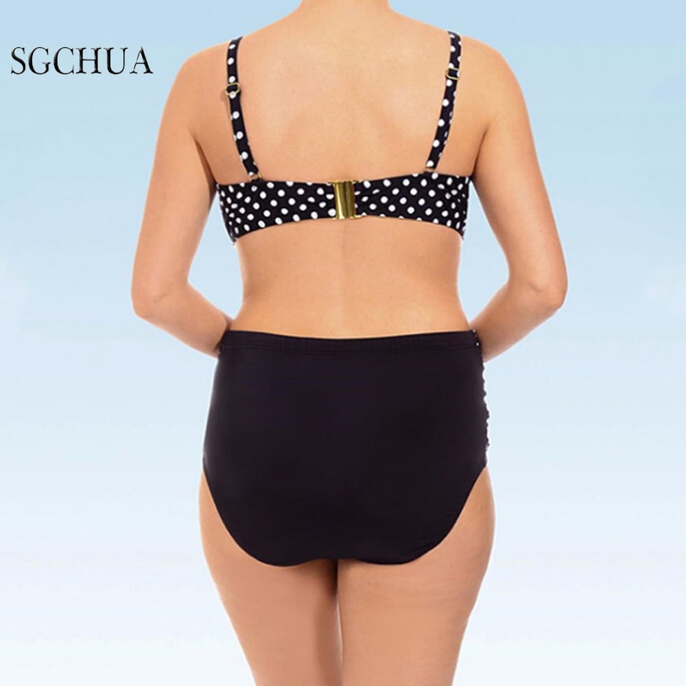 Maillot de bain deux pièces à pois pour femme, bikini sexy, taille haute, culotte tanga nouée croisée, trois couleurs, vêtements de plage, 2020 2