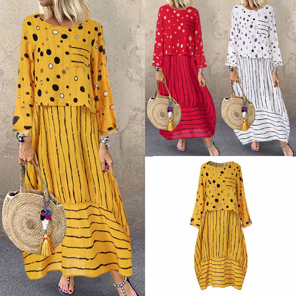 Robe imprimée en fibre de polyester à pois pour femmes, mode décontractée d'été, grande taille, deux pièces trempées, extensible, plage, 2021 2