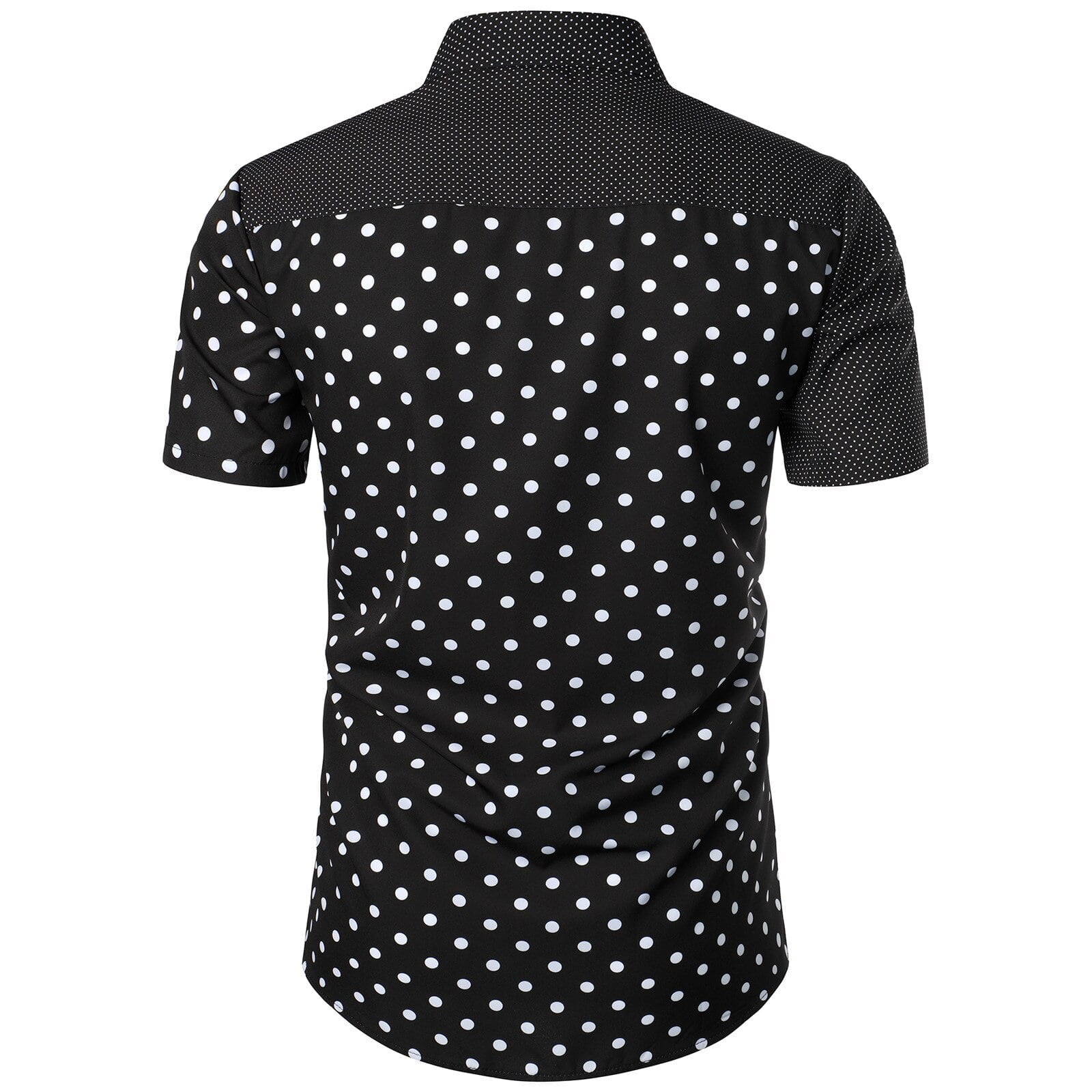 Chemise à manches courtes pour hommes, décontractée, col rabattu, Patchwork, imprimé à pois, couleur 2