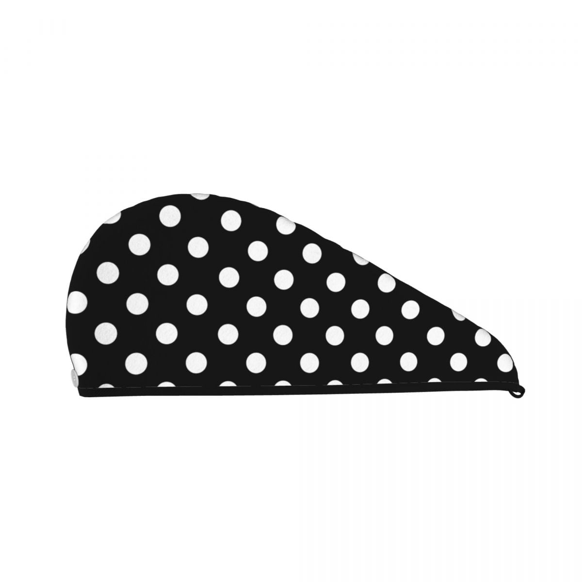Bonnet de douche magique en microcarence pour femme, serviette à pois, chapeau de bain, séchage rapide, turban doux pour la tête, noir et blanc 2