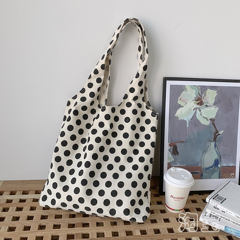 Sac à main en toile à pois pour femmes, sac à bandoulière, Design rétro, pour écoliers, livre, fourre-tout, grands sacs de Shopping, nouvelle collection 2021 1