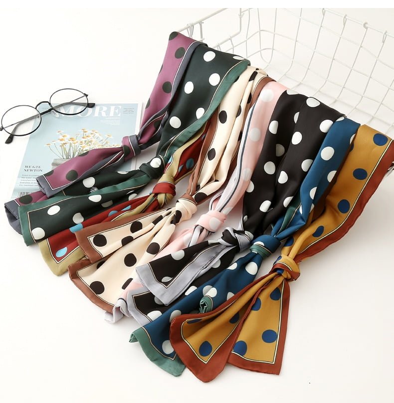 Foulard Long Rayé Femmes Motifs Pois