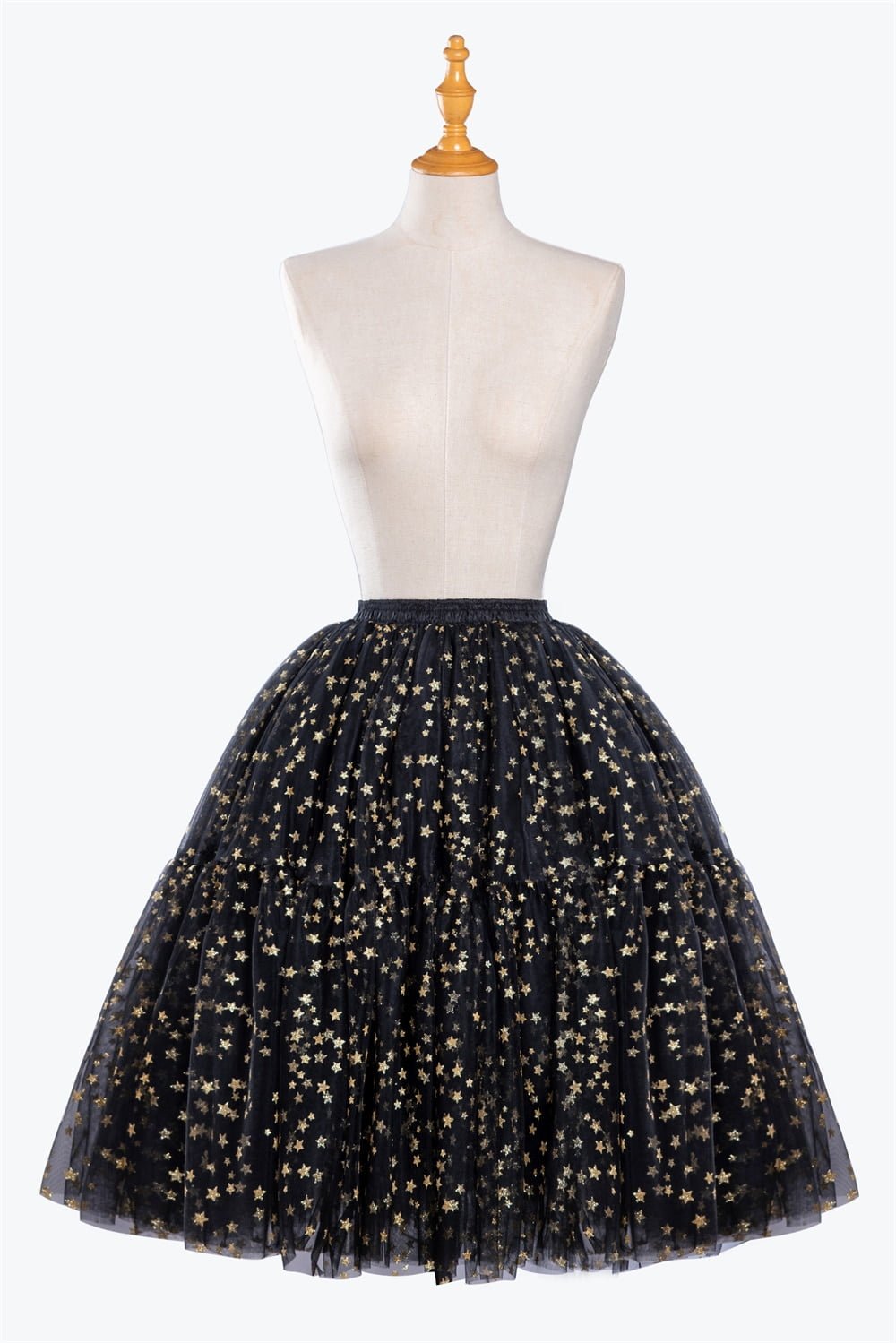 MisShow – jupe Tutu courte pour femmes, étoiles dorées brillantes, en Tulle doux scintillant, en maille, pour la danse, Costumes de Cosplay de noël 2