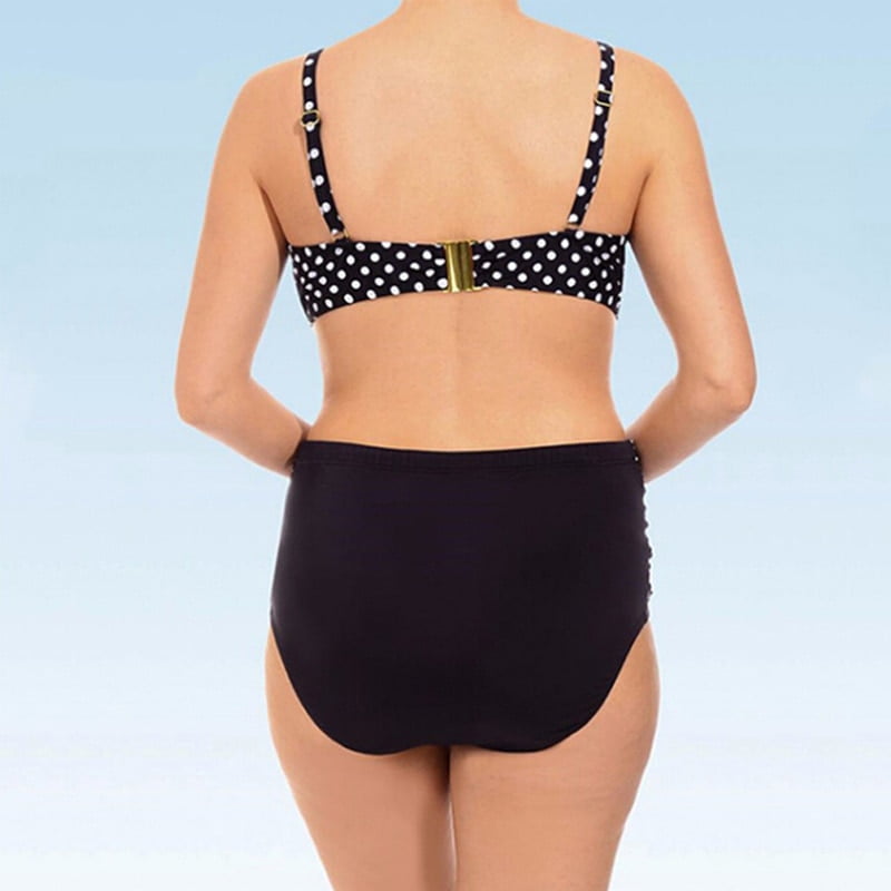 Maillot de bain noir à pois pour femmes, ensemble deux pièces, rembourré, push-up, grande taille, sexy, 2023 2