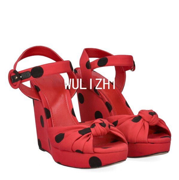 Sandales Rouges Semelles Compensées Femme
