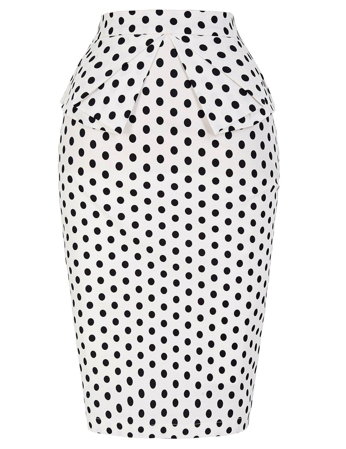 Jupes Crayon Vintage Pois Femmes Chic
