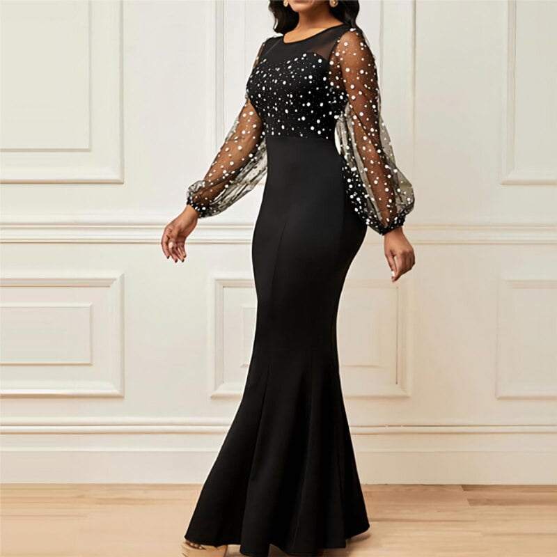 Robe de soirée longue et élégante pour femmes, tenue de luxe, mince et éducative 2