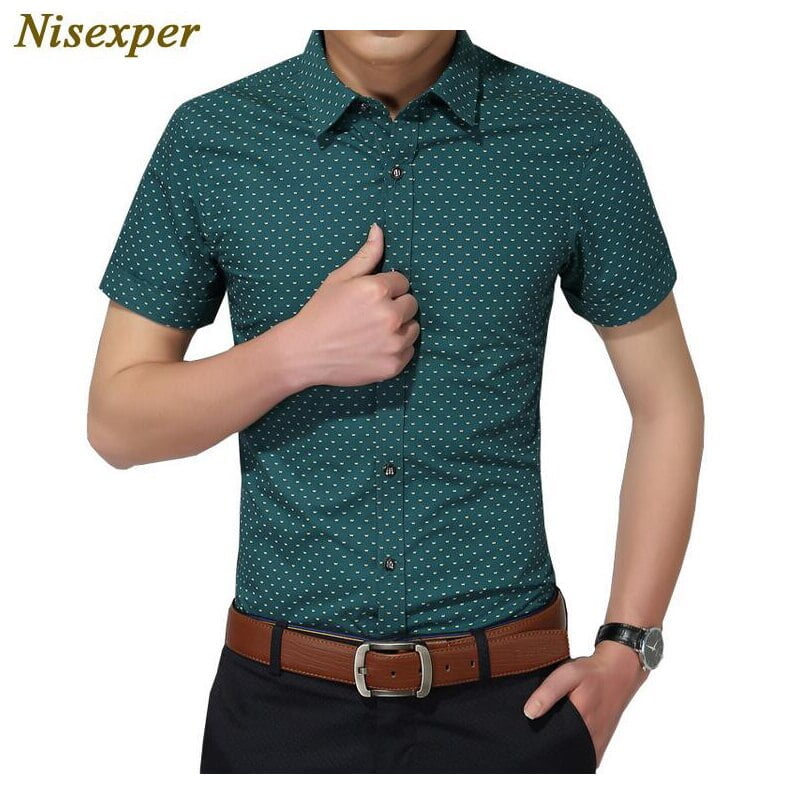 Chemise en coton à manches courtes pour hommes, vêtements à pois, chemise sociale, haute qualité, nouvelle mode, été, 2022, 100% 2