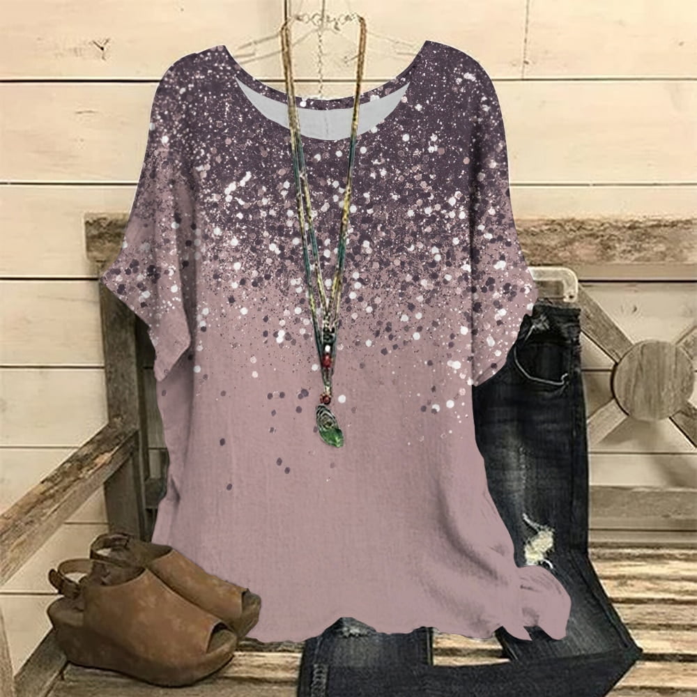 T-Shirt Manches Courtes Femme Pois