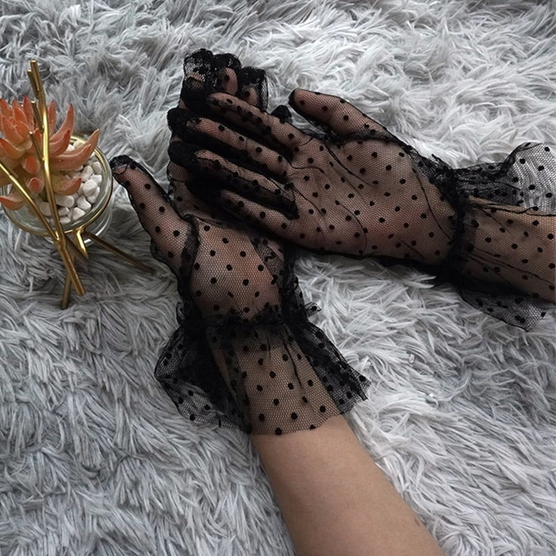 Tulle Transparent à Pois Noir et Blanc, Maille, Mince, Court, Bal, ix, Été, 1 Pièce 1