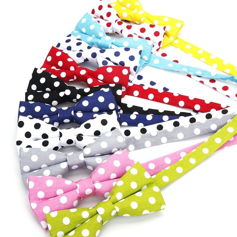 Noeud papillon classique à pois pour hommes, 2019 coton, coloré, mariage, affaires, tout neuf, mode, 100% 2