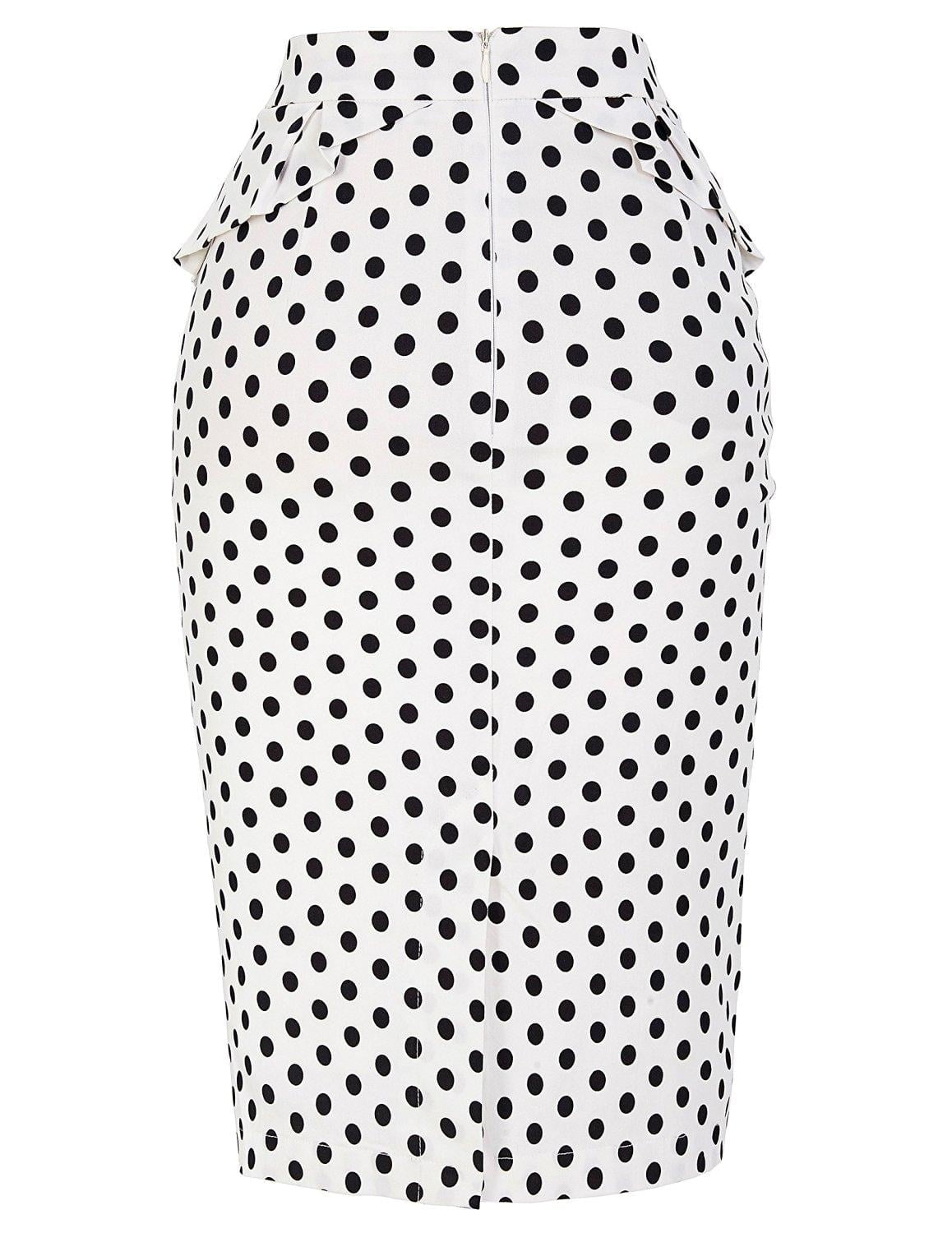 Jupes crayon Vintage à pois pour femmes 2