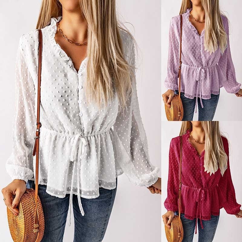 Chemise Élégante Femme Motif Pois