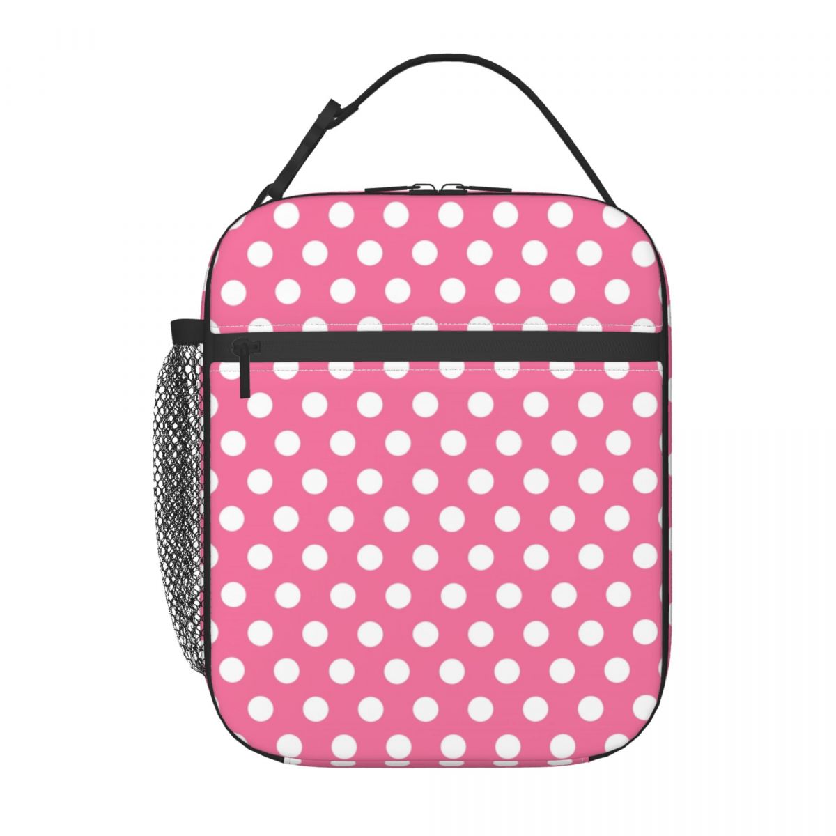 Sac à Lunch Personnalisé à Pois Blancs pour Homme et Femme, Glacière Chaude, Isolé, Boîte pour Enfants, École 2