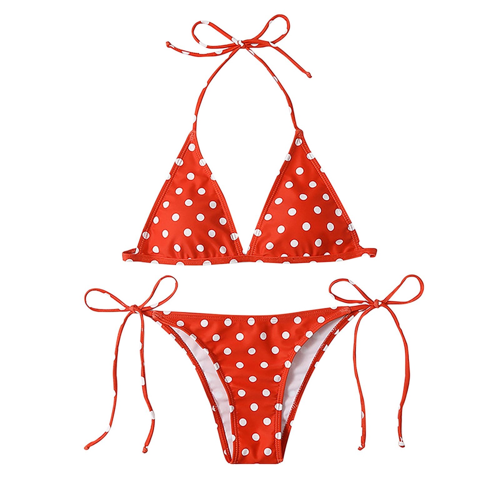 Maillot de bain deux pièces à bretelles sexy pour femme, imprimé à pois, couvertures de plage, bikini 2