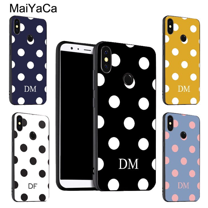 Coque Initial Polka Dots Élégante
