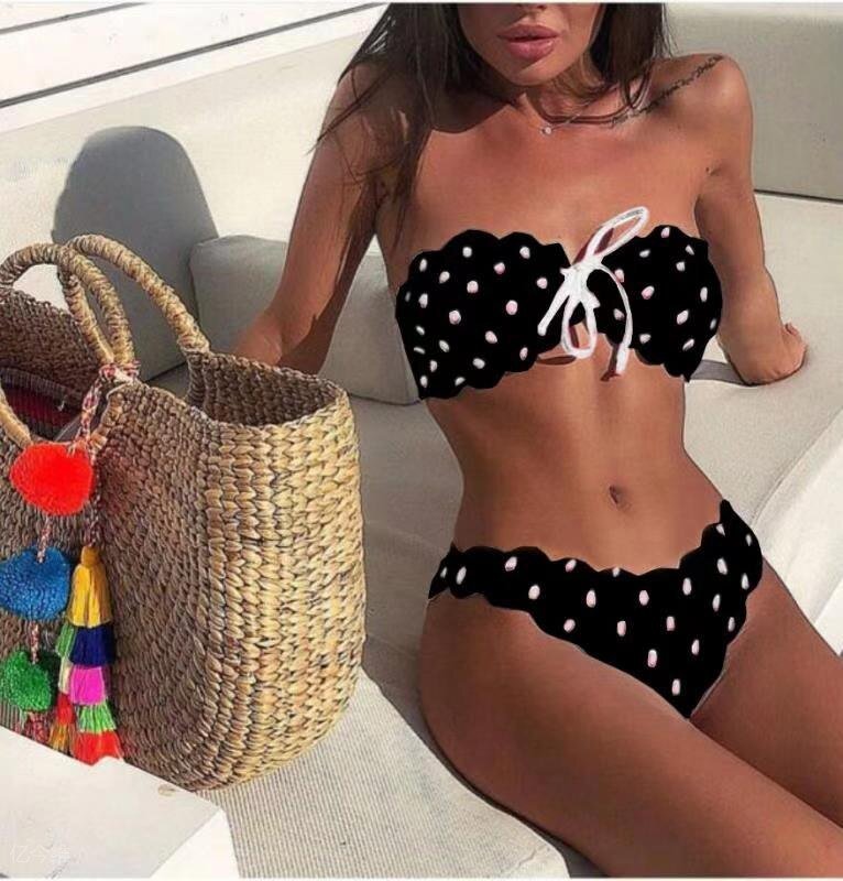 Maillot de bain brésilien deux pièces, sexy, à pois, soutien-gorge push up, motif floral, pour femmes, vêtements de plage, 2023 2