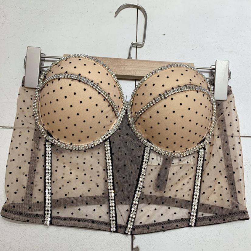 Camisole Dentelle Pois Femme Sexy Bustier