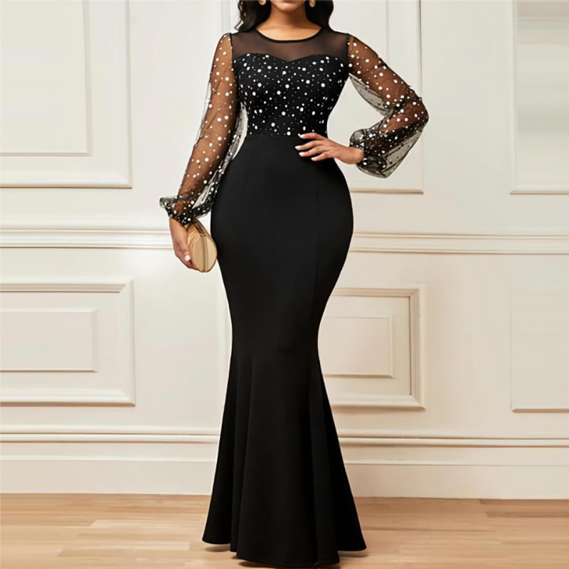 Robe de soirée longue et élégante pour femmes, tenue de luxe, mince et éducative 1