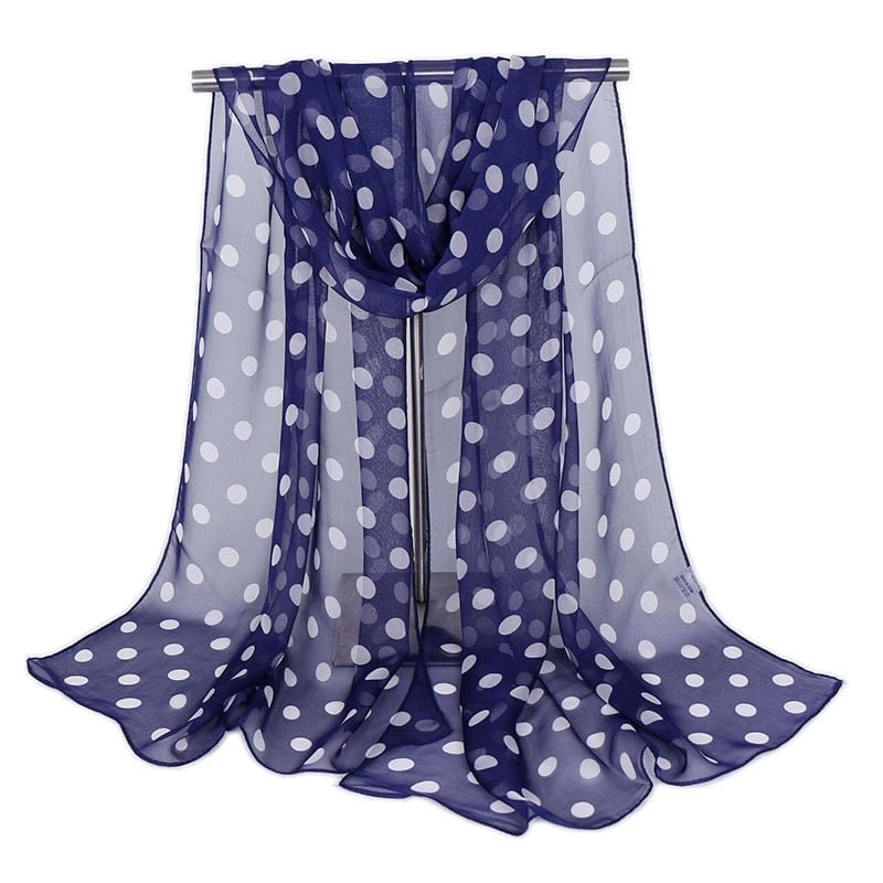 Écharpe Mousseline Douce Femme Pois